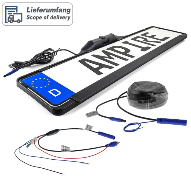 Ampire skiltplatekamera (AHD 1080p) Skiltplate med integrert kamera 