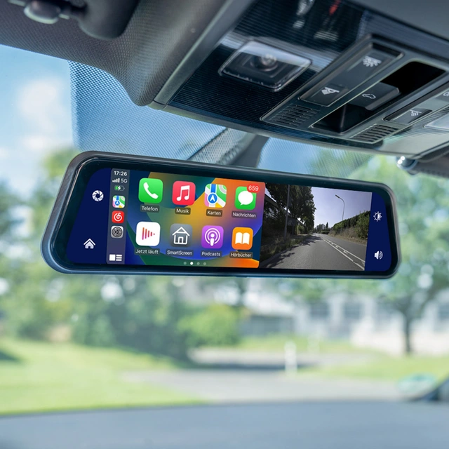 Ampire CPS091 9" Speilmonitor u/ryggeka 9" Speilmonitor med Carplay/Android Auto 