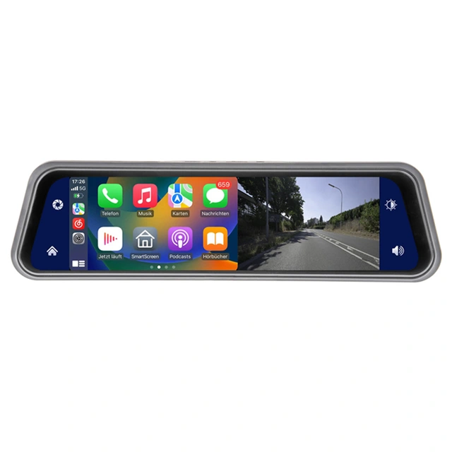 Ampire CPS091 9" Speilmonitor u/ryggeka 9" Speilmonitor med Carplay/Android Auto 