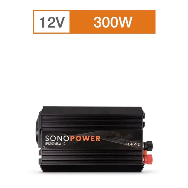 Sonopower strøminverter 300W 12V->230V, modifisert sinus 