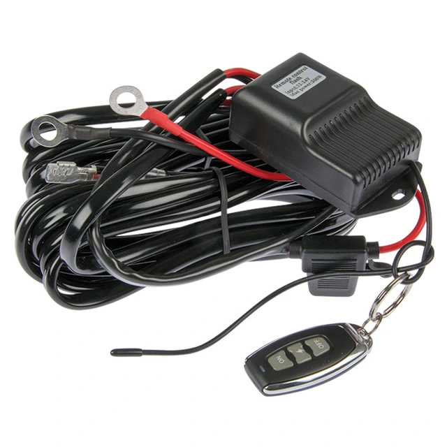 Autoline relésett med fjernkontroll 12/24V,300W Maks, 30A sikring, 2x lamper 