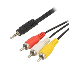 RCA - 3,5mm 4-pin jack overgang 2 meter