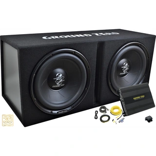 Ground Zero basspakke 2x12", forsterker, kabelsett