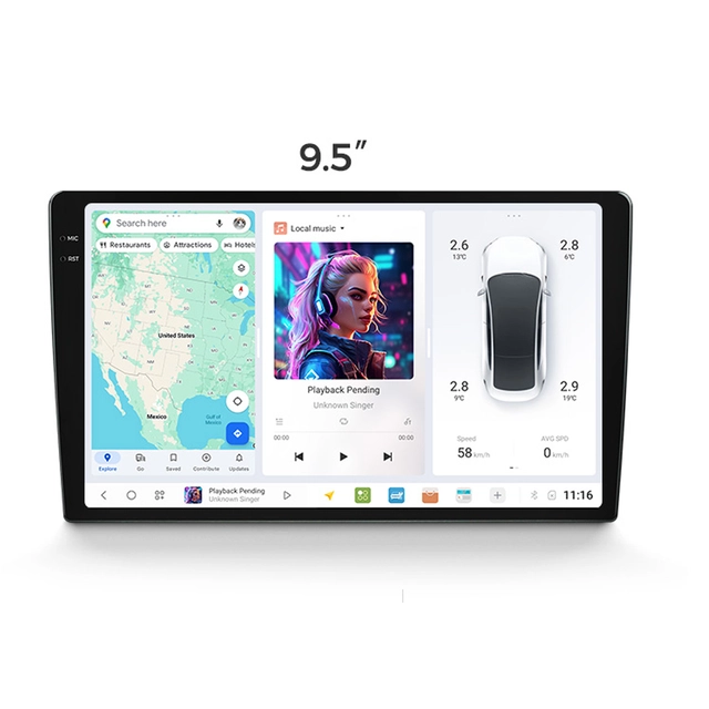 *DUDU 7 Android multimediaenhet - 9,5" 6GB+64GB 