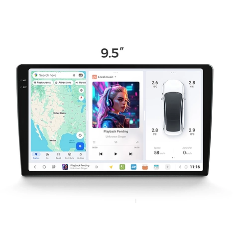 DUDU 5 Android multimediaenhet - 9,5" 4GB+64GB