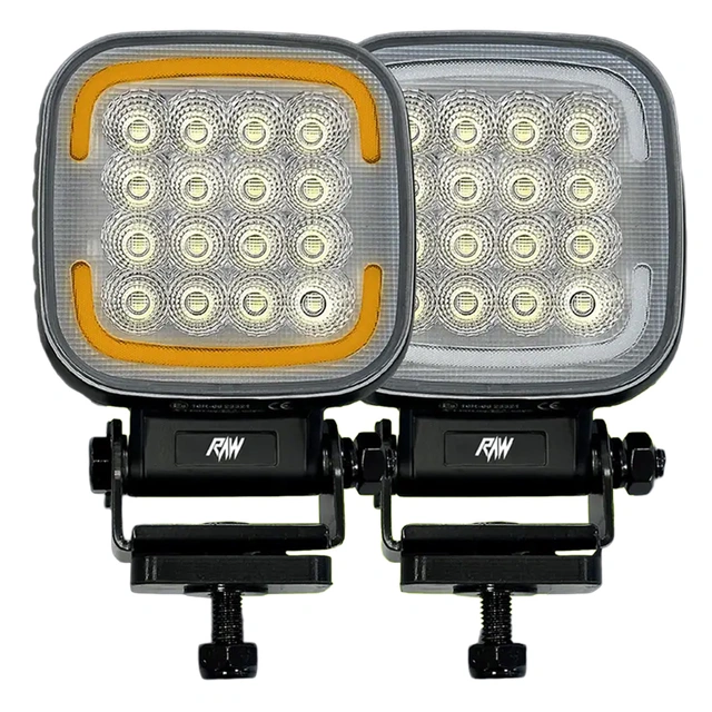 RAWlights DUO XL LED arbeids-/varsellys 114mm, 6146 Lumen, 80W, per stk 