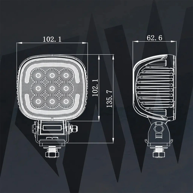 RAWlights SOLO LED arbeidslys 102mm, 4032 Lumen, 45W, per stk 