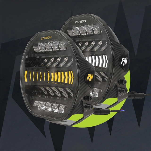 RAWlights CARBON 9" LED fjernlys 9", 6203 Lumen, 80W, per stk 