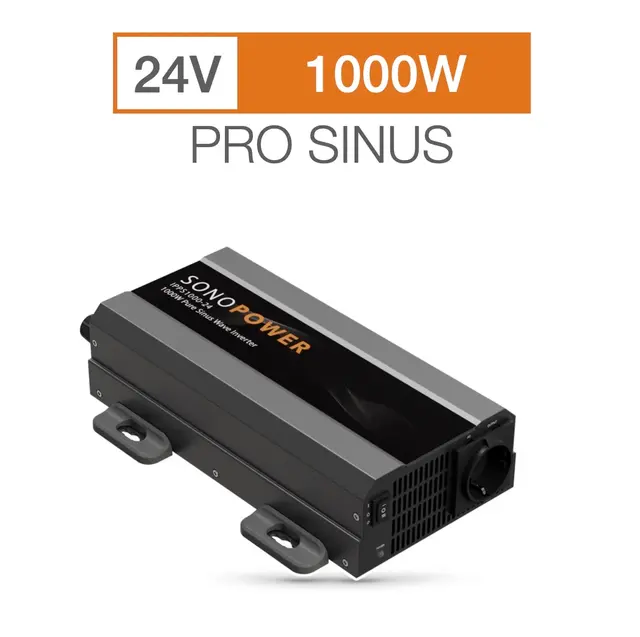 Sonopower strøminverter 1000W 24V->230V, ren sinus 