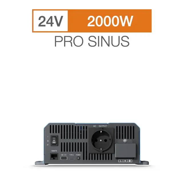 Sonopower strøminverter 2000W 24V->230V, ren sinus 