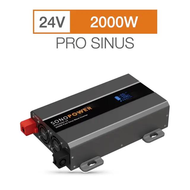 Sonopower strøminverter 2000W 24V->230V, ren sinus 