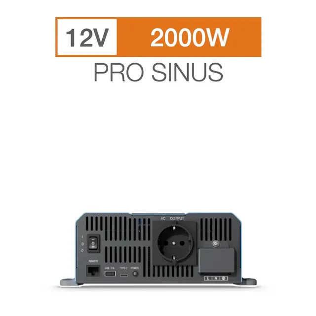 Sonopower strøminverter 2000W 12V->230V, ren sinus 