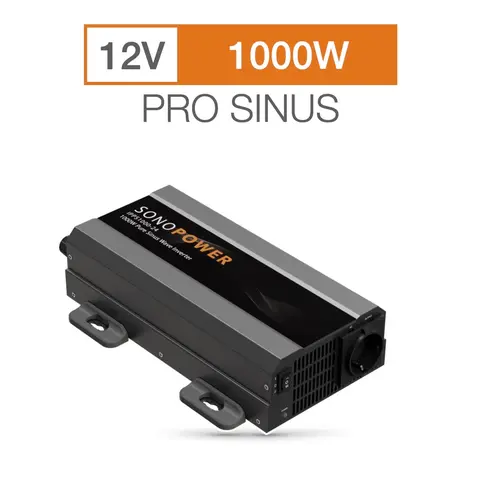 Sonopower strøminverter 1000W 12V->230V, ren sinus