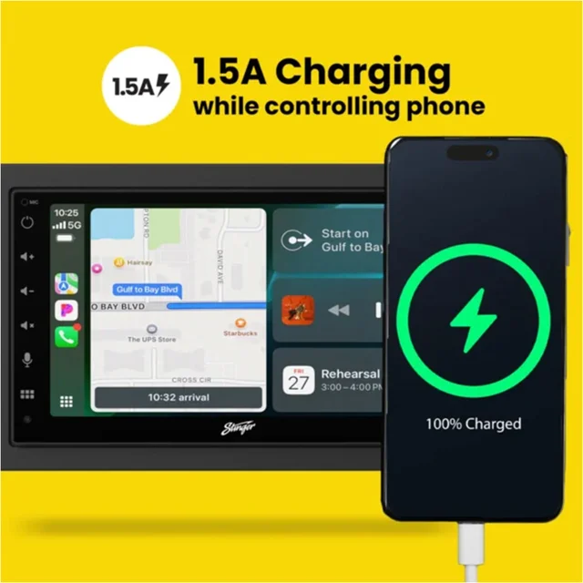 Stinger iE268E DAB+, BT, Trådløs Carplay & Android Auto 