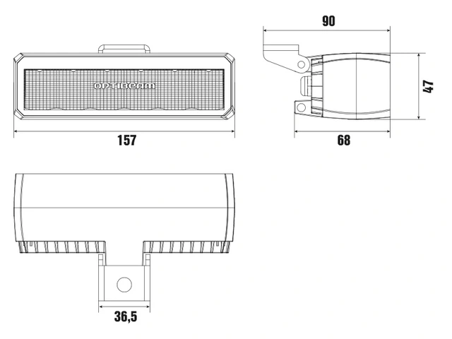 Optibeam SlimX arbeidslys 4420 lumen, R10, CISPR 25 class 3 