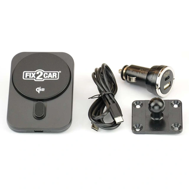 Kram Fix2Car trådløs mobillader iPhone 12-16, 15W, Qi2 magnetfeste 
