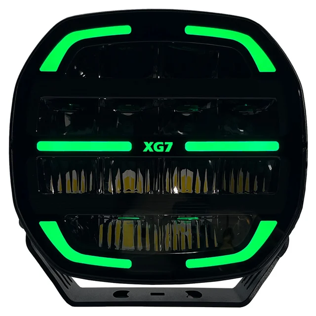 XG7 Driving Light Black Multicolor Parklys Hvit, Gul og Grønn. 