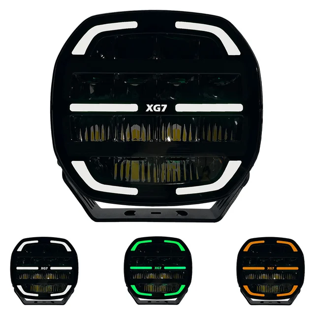 XG7 Driving Light Black Multicolor Parklys Hvit, Gul og Grønn. 