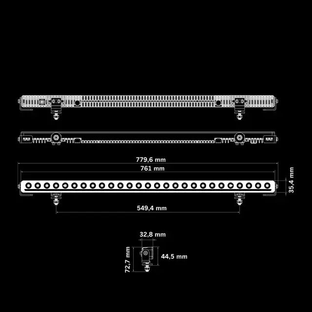 Strands Nuuk D-Line 30" Ledbar 30", 15500 Lumen, 165W, posisjonslys 