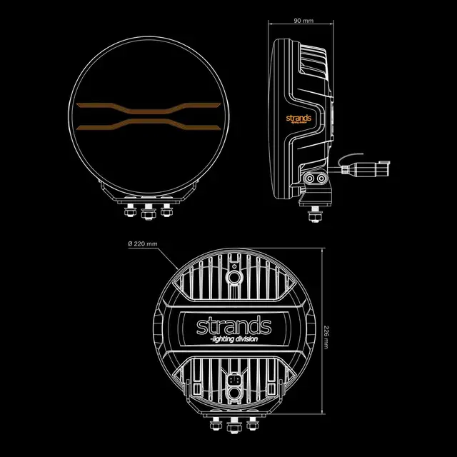 Strands FOR9T Dragon Drive, 9" 9", 9300 Lumen, per stk, E-merket 