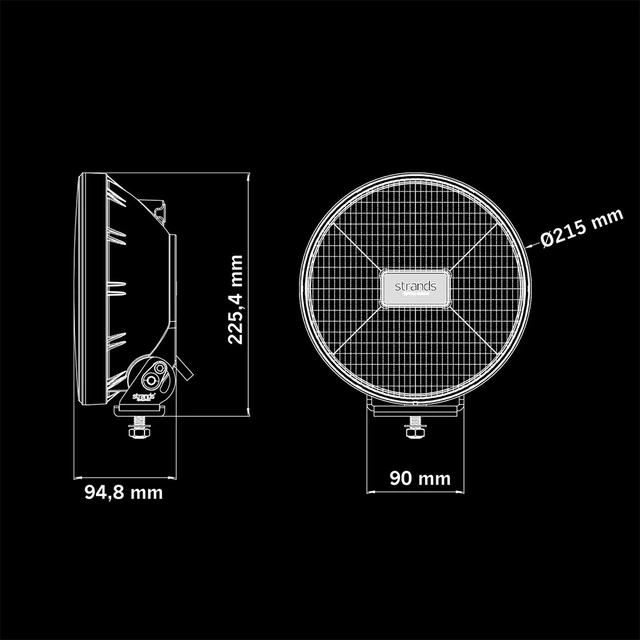 Strands IZE LED OG 9" LED fjernlys 9", 12000 Lumen, 172W, per stk 