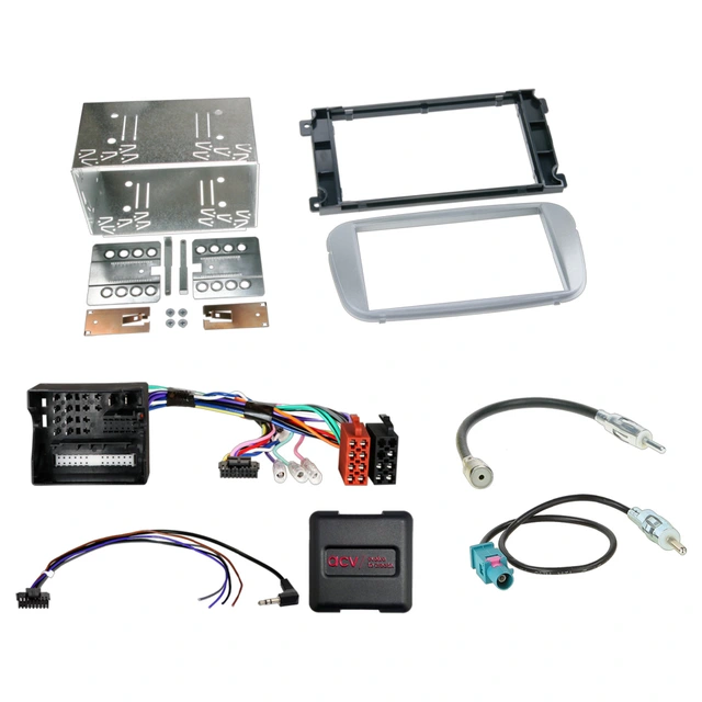 2-DIN monteringssett - komplett - Sølv Ford (2007-2015) m/oval radio 