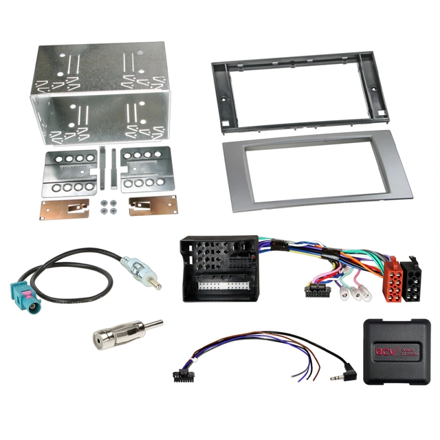 2-DIN monteringssett - komplett - Sølv Ford (2003-2014) m/rektangulær radio 