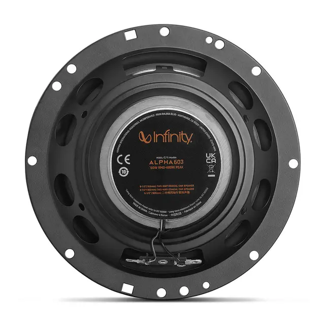 Infinity ALPHA 6,5" høyttalersett 6,5", 45W RMS, 360W Maks 