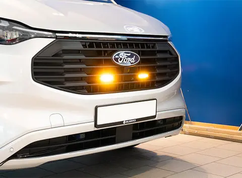 3D PODS Varsellyspakke innfelt VP Ford Transit Custom 2024 ->, øvre grill 