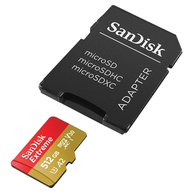 Sandisk Extreme microSDXC™ 512GB Class10, høy ytelse, egnet for dashcam 