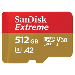 Sandisk Extreme microSDXC™ 512GB Class10, høy ytelse, egnet for dashcam