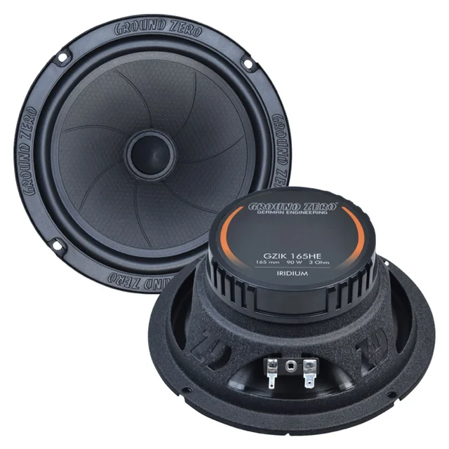 Ground Zero GZIC 165.2HE høyttalersett 6.5", 100W RMS, High-Efficiency, Iridium 