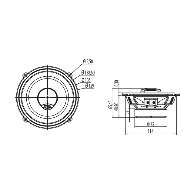 Focal ICU130 høyttalerpar 5.25", 60W RMS, Integration-serie 