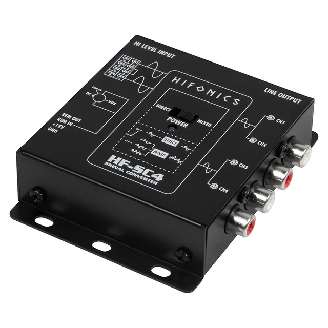 Hifonics HF-SC4-ISO høy-lav nivå adapter 4-kanals. ISO-tilkobling 