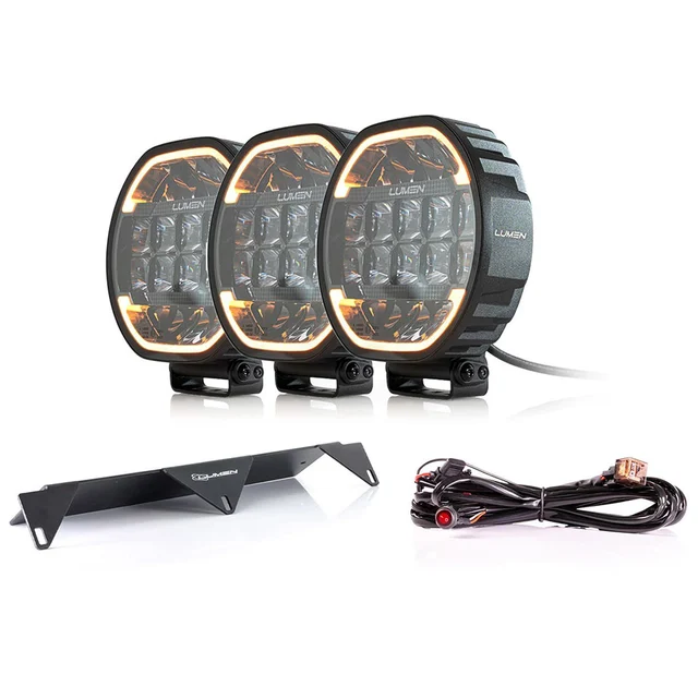 Lumen Cyclops HP9 trippel fjernlyspakke 62865 Lumen, skiltbrakett, kabelsett 