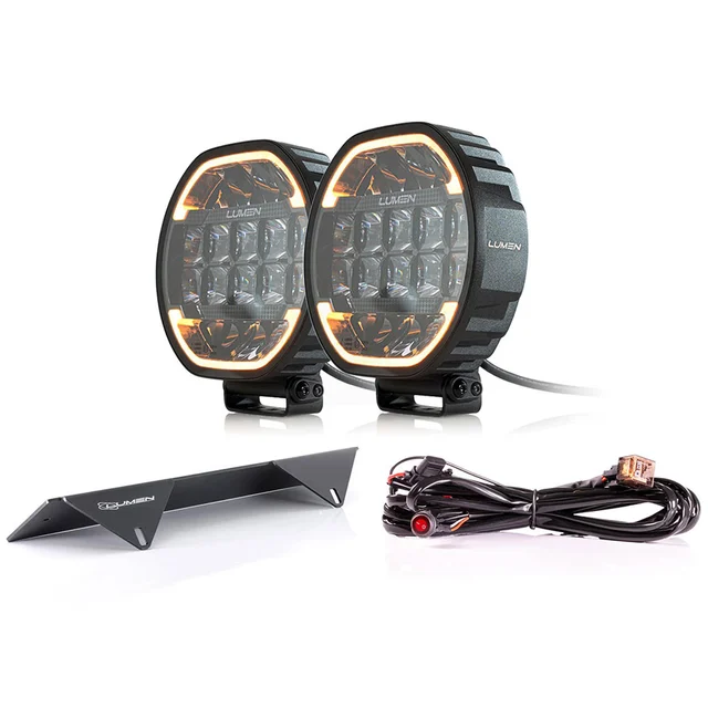 Lumen Cyclops HP9 dobbel fjernlyspakke 41910 Lumen, skiltbrakett, kabelsett 