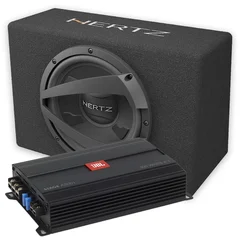 JBL / Hertz Basspakke 12" sub i kasse, 300W monoblokk