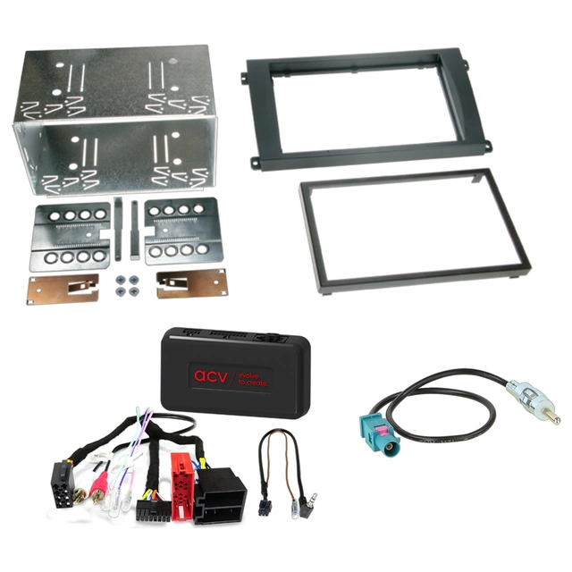 ACV 2-DIN monteringssett - komplett Cayenne (2003-2007) m/Aktivt høytt.sys. 