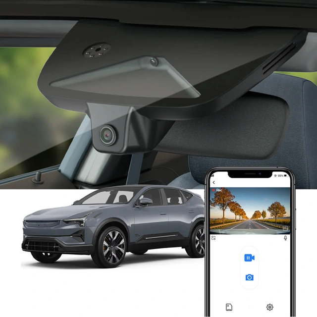 FITCAMX Integrert 4K Dashcam (foran+bak) Polestar 3 (2024 ->) 