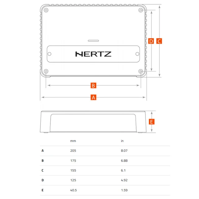 Hertz Venezia V4C 4-kanals forsterker Marine, 4x190W RMS, 2 Ohm, Kompakt 