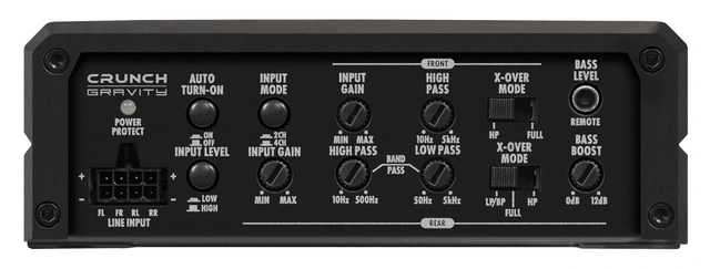 Crunch GTX1000.4D 4-kanals forsterker 4x125W RMS i 2 Ohm. Klasse-D 