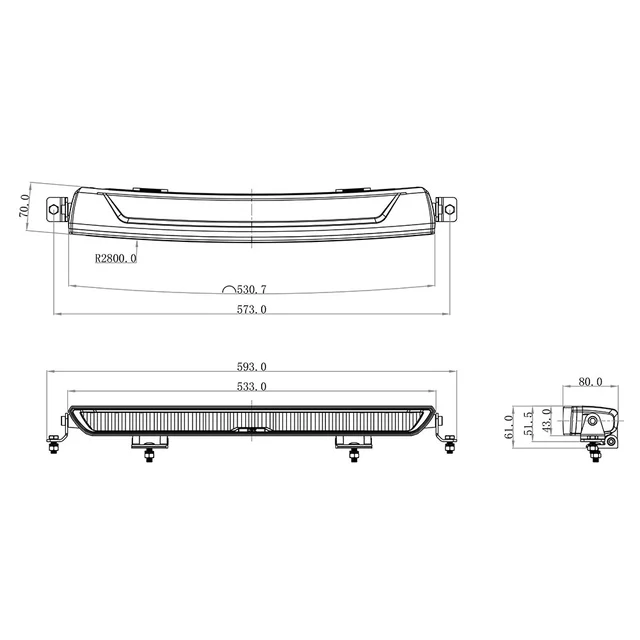 OZZ WB1 P20" arbeidslys 9050 Lumen, 108W, rødt dynamisk pos.lys 