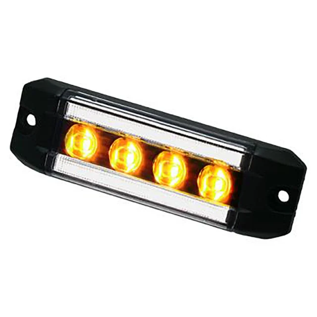 PROPLAST markeringslys Hvit m/varsellys Hvit, 12/24V, ECE R65 