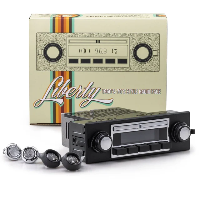 RetroSound Liberty DAB+ RetroRadio 60-70'talls bilmodeller med 1-DIN radio 