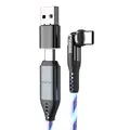 Statik PowerPivot Pro Glowing LED USB-C (han) -> USB-C/A (han), 1 meter