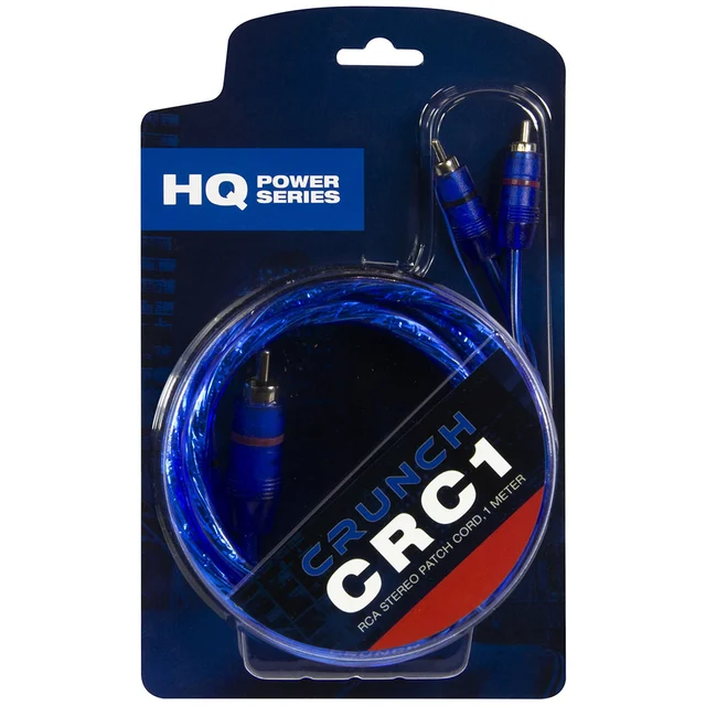 CRUNCH CRC1 RCA kabel 1 meter 1 Meter, dobbelskjermet, flettet 