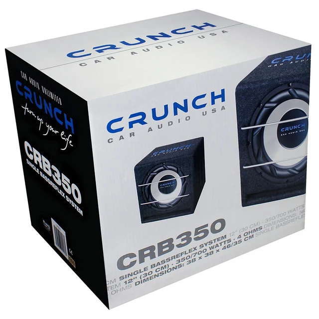 Crunch CRB350 12" basskasse 12" i kasse, 350W RMS, 4 Ohm 