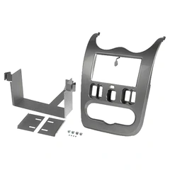 Connects2 2-DIN monteringsramme - Sølv Dacia Duster/Logan/Sandero (2010-2013)