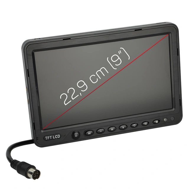 ACV 9" LCD-Skjerm (CVBS) 4xRCA inngang, 12/24V 