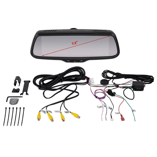 ACV Speilmonitor, universal m/fjernk. 7", 4 x RCA innganger 